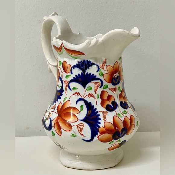 19th Century Antique Gaudy Welsh Eryri Pattern Soft Paste Jug Handled Pitcher - Picture 4 of 16
